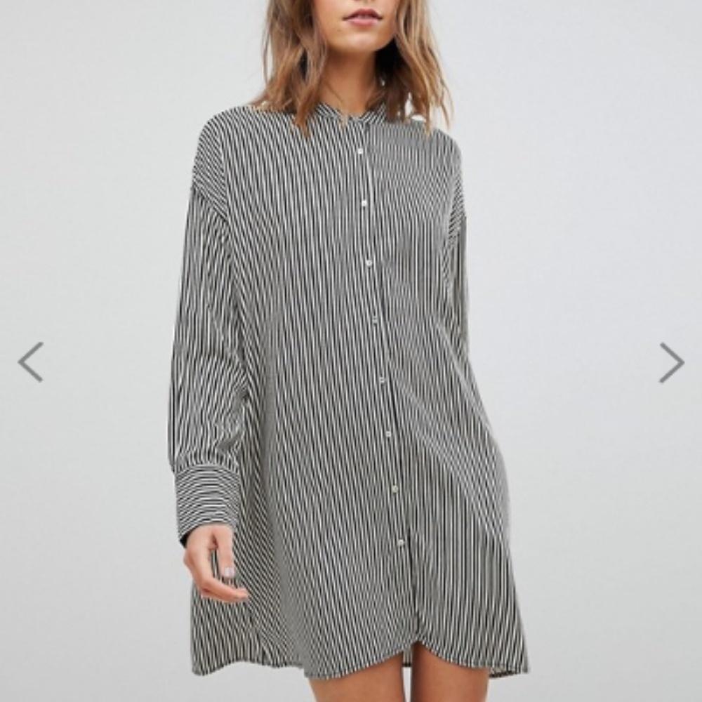 Stradivarius Stripe Shirt Dress
